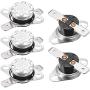 uxcell KSD301 Thermostat 95°C/203°F 10A Normally Closed N.C Adjust Snap Disc Temperature Switch 5pcs
