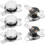uxcell KSD301 Thermostat 95°C/203°F 10A Normally Closed N.C Adjust Snap Disc Temperature Switch 5pcs