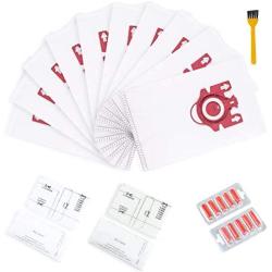 Yours Replacement Miele FJM Vacuum Bags 10PCS, AirClean 3D Efficiency Vacuum Cleaner Dust Bags with 2 Motor Protection Filters & AirClean Filter(also inclued 2 Fragrant and brush)