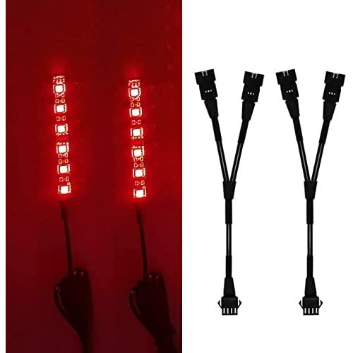 Kingshowstar 2PCS Flexible LED Strip Light and 2 PCS 1 Female to 2 Male Splitter for Motorcycle LED Light Kit