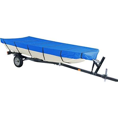 iCOVER 14ft Jon Boat Cover- Water Proof Heavy Duty Trailerable Jon Boat Cover,Fits Jon Boat 14ft Long and Beam Width up to 70in, Blue Color, JB6202B-1