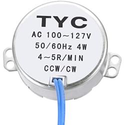 uxcell Synchronous Motor AC 100-127V 4-5RPM 50-60Hz CCW/CW 4W D Shaft