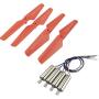 Upgraded Spare Parts Motor Main Blade Propellers Motors Replacement Propellers for Syma X5 X5C X5S X5SC X5SW RC Quadcopter Mini Drone Toy (Red)