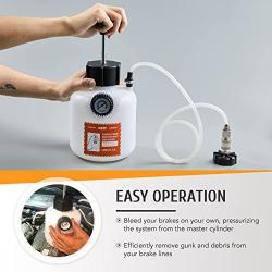 Orion Motor Tech Brake Pressure Bleeder, European Brake Bleeder with Hand Pump, 2.5L Pressure Brake Bleeder with Hose and European Adapter, Manual Brake Fluid Pressure Bleeder