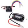 Globact 550 12T Brushed Motor and 60A Brushed ESC for Rc 1/10 Scale Electric Short Course Truck Traxxas Slash 2WD/4WD Redcat ARRMA AXIAL HPI HELION 10SC HSP Wltoys Kyosho
