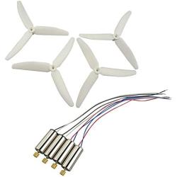Upgraded Propellers Three Blades Main Blade Propeller Motors with Metal Gears for Hubsan H502E H502S Drone Replacement CCW CW RC Quadcopter Spare Parts Set (White)