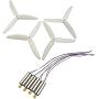 Upgraded Propellers Three Blades Main Blade Propeller Motors with Metal Gears for Hubsan H502E H502S Drone Replacement CCW CW RC Quadcopter Spare Parts Set (White)