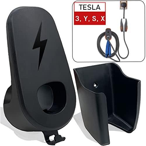 KENPENRI Charging Cable Holder Organizer for Tesla - Model 3 Model Y Model X Model S Wall Mount Connector Holder with Chassis Bracket for Tesla Gen 1 & 2 Standard Mobile Charger