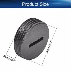 Heyiarbeit Carbon Brush Holder Caps 18mm O.D. 6mm Thickness Electric Motor Brush Cover Plastic Fitting Thread Black 2pcs