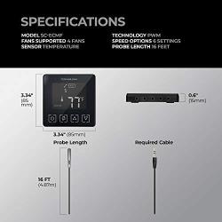 TerraBloom Programmable Thermostat Speed Controller with Temperature Probe for ECMF Series Fans