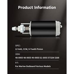 OCPTY SAB0010 Starter Fit for Force for Chrysler Marine Outboard Outboard Motors 70H 85HP 125HP 140HP 150 1966-99 MOT4002 5393 SAB0010 SAB0010