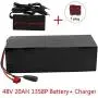 Jieoto 48V 20Ah E-Bike Lithium Battery Pack 13S 8P 20000mAh Li-ion Battery with Charger Suitable for Motors Within 1200W Fit for Electric Scooter Electric Motorcycle Electric Tricycle