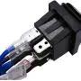 TWTADE Momentary Polarity Reverse Switch Waterproof DC 12V 10A Control Motor for Hoist, Crane, Linear Actuator 6 Pin 3 Position (ON)-Off-(ON) AC 110V-220V Rocker Toggle Switch With Wire KCD4-223-JT