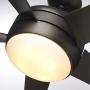 Luminance Midway Eco LED Ceiling Fan with Light and Remote | Dimmable 54 Inch Fixture with DC Motor | Contemporary 5 Blade Design with Downrod Mount for Hanging, Oil Rubbed Bronze