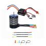 Hobby Fans Upgrade Waterproof 3650 4300KV Brushless Motor 3.175mm Shaft and 60A ESC Combo Set with 3Pcs Extension Cable Wire for 1/10 RC Car Truck