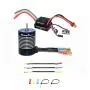 Hobby Fans Upgrade Waterproof 3650 4300KV Brushless Motor 3.175mm Shaft and 60A ESC Combo Set with 3Pcs Extension Cable Wire for 1/10 RC Car Truck