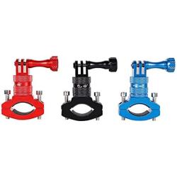 Bike Handlebar Mount for Gopro Hero 9/8/7/6/5/4/3 Session Sj4000 Yi 4K AKASO Campark,Aluminium 360 Degree Rotation Mountain Bicycle Motorcycle Camera Clamp Clip, for Biking, Motorcycling (Blue)