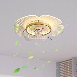 ATELANGE Flower Shape Smart LED Ceiling Fan With Light Remote Control 3 Wind Speed 3 Colors Ceiling Fan Light With Timing Function Ultra-Quiet Reversible Motor Low Profile Fan For Kidsroom/living Room