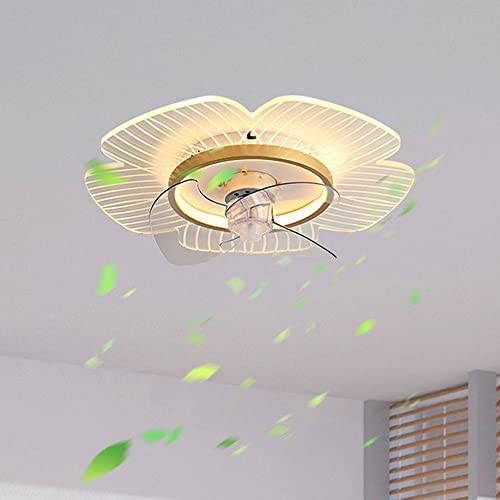 ATELANGE Flower Shape Smart LED Ceiling Fan With Light Remote Control 3 Wind Speed 3 Colors Ceiling Fan Light With Timing Function Ultra-Quiet Reversible Motor Low Profile Fan For Kidsroom/living Room