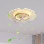 ATELANGE Flower Shape Smart LED Ceiling Fan With Light Remote Control 3 Wind Speed 3 Colors Ceiling Fan Light With Timing Function Ultra-Quiet Reversible Motor Low Profile Fan For Kidsroom/living Room