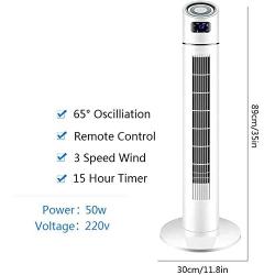 LILIANG- - Evaporative Coolers Quiet Tower Fan with Remote Control, 3 Wind Modes, Oscillating, 15 Hour Timer with Auto Turn Off, Ideal for Home and Office, White (Size : 89cm) (Size : 89cm) BMZDLFJ-1