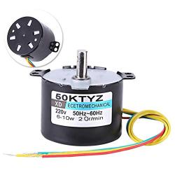 AC Motors Permanent Magnet Synchronous Motor CW/CCW XD-50KTYZ AC 220V for DIY Generator(20RPM)