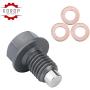 Oil Drain Plug (M12 x 1.75MM) Made of 7075 Aluminum with Neodymium Magnet Fits for Chevy GMC Jeep Buick Cadillac Lincoln Ford Mazda Mercury And More Vehicles