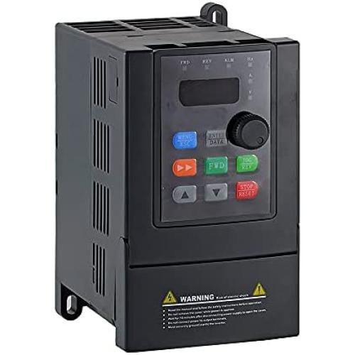 ATO 1 hp 0.75kW VFD, 4.7A 220V Single Phase to 3 Phase VFD Variable Frequency Drive for AC Motor Speed Controls