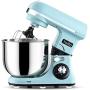 Yoifo 7 Speed Stand Mixer（inclued P Speed）- Peak Power 600W Kitchen Electric Mixer，4.75-QT Tilt-Head Food Mixer with Dough Hook, Whisk, Beater & BPA-Free Dust Cover (Blue)
