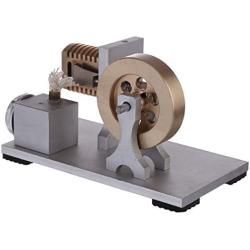 Teerwere Stirling Engine Motor Metal Single Cylinder Flame Licker Engine Vacuum Stirling Engine Model Toy with Double Bearing Support (Color : Gold, Size : One Size)