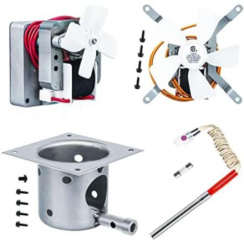 Unidanho Fire Burn Pot and Hot Rod Ignitor,Auger Motor,Grill Induction Fan Kit,Replacement Parts with Screws and Fuse for Pit Boss and Traeger Wood Pellet Grill