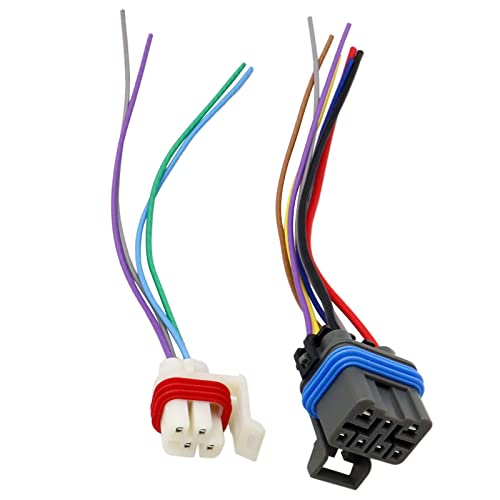 ‎SecosAutoparts 4L60E 4L80E 65E Neutral Safety Switch Pigtails Switch Connectors 7 & 4 Wire Compatible with GM 1995 to 2004 4-Speed Automatic Transmission