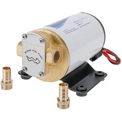 YaeMarine 12V 3.2GPM (12.0LPM) Oil Pump Turbo Pump Oil Scavenge Pump Impellor Gear Pump Self Priming Reversible for Diesel Lubricants Machinery Fuel Scavenge Oil Transfer (White)