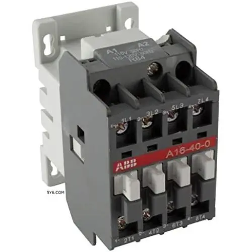Contactor 4 Pole 600V, 120V Coil, Lighting, Motor 30A AC (N/O) ABB A16-40-00 110V, UL