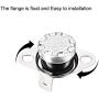 L-A KSD301 Thermostat 110°C/230°F 10A Normally Closed N.C Adjust Snap Disc Temperature Switch for Microwave,Oven,Coffee Maker,Smoker （5 Pcs）