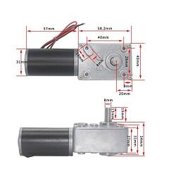ViaGasaFamido Worm Gear Motor, DC High Torque Motor, Metal Reduction Gearbox Motor Reversible Electric Turbo Speed Reduction Motor with Ball Bearing 24V 8mm Shaft(100RPM)