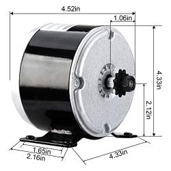 Vevitts 350W Brushed Electric Motor, Small Brushed Permanent Magnet Electric Motor for E Scooter Drive Speed Control 24V 350W 3000RPM