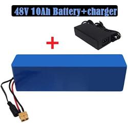 Jieoto 48V Ebike Battery 13S3P 10000Mah Battery Pack, 200~500W High Power Battery for E-Bike Electric Bicycle Include Charger, for Motor Electric Bicycle Scooter