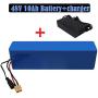 Jieoto 48V Ebike Battery 13S3P 10000Mah Battery Pack, 200~500W High Power Battery for E-Bike Electric Bicycle Include Charger, for Motor Electric Bicycle Scooter