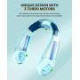 Portable Neck Fan with Sides and Back Motors for 360°Cooling, Wearable Hands Free Bladeless Fan, Wrap-around Fans,Personal Rechargeable Leafless, 4000 mAh,3 Speeds, Quiet Soft Silicone Neckband Fans