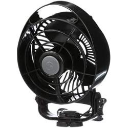 Caframo Bora. 12V Marine Fan. Direct Wire, Low Draw, 5000 Hour Motor Life. Black, 6.5” x 3.0” x 9.5”