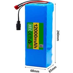 SHENGANG E-Bike Lithium-Ion Battery Pack 48V 12Ah with 54.6V Charger and BMS,XT60, for 250W/350W/500W/750W/1000W Electric Bicycle/Scooter Motor,T60