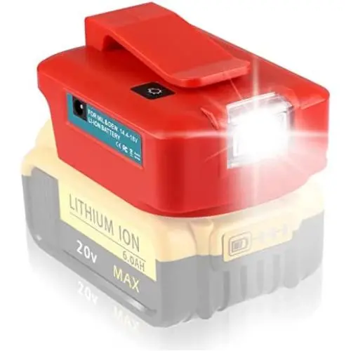 Alian for Dewalt 20V Battery USB Adapter,for Dewalt Phone Charger,for Dewalt Flashlight,Replacement for DCB090 for Dewalt DCB200 DCB206 Power Source with LED Work Light,DC Port Alian for Dewalt 20V Battery USB Adapter,for Dewalt Phone Charger,for Dewalt Flashlight,Replacement for DCB090 for Dewalt DCB200 DCB206 Power Source with LED Work Light,DC Port