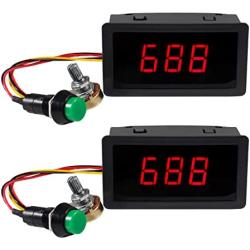 2pcs 6V 12V 24V Digital Display LED DC Motor Speed Controller,8A DC Motor Speed Controller PWM Stepless Speed Control Switch Driver with Duty Cycle LED Digital Display & Knob CCM5D