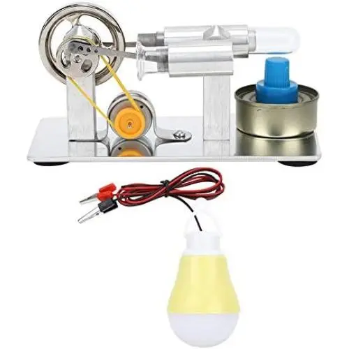 Garosa Stirling Engine Model, Stainless Steel Heat Steam Engine Physical Power Generation Experimental Tool Gift for Home School Kids Education Garosa Stirling Engine Model, Stainless Steel Heat Steam Engine Physical Power Generation Experimental Tool Gift for Home School Kids Education