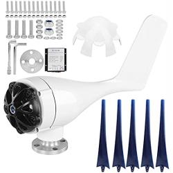Windmill Generator 800W Small Wind Turbines Kit 5-Blade Wind Turbine Motor with Charge Controller for Home Use Boat-Blue 24v