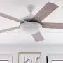 Vent de plafond moderne HYATECH de 132 cm avec kit d'éclairage réglable en intensité et télécommande, pales réversibles et moteur, conforme à la norme ETL pour salon, chambre, sous-sol, cuisine, blanc. Vent de plafond moderne HYATECH de 132 cm avec kit d'éclairage réglable en intensité et télécommande, pales réversibles et moteur, conforme à la norme ETL pour salon, chambre, sous-sol, cuisine, blanc.