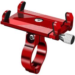 Kingsea Aluminium Bike Phone Mount Holder Motorcycle Phone Mount for Handlebar Accessories Compatible with iPhone 12 12 Pro Max 11, Galaxy and Other 4.7-6.8 Inches Cellphones - Red
