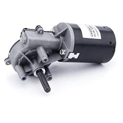 Fielect DC 24V 30RPM Reversible Worm Geared Motor High Torque Electric Gear Motor Turbine Worm Gear Box Reduction Motor, Left Shaft GW6280