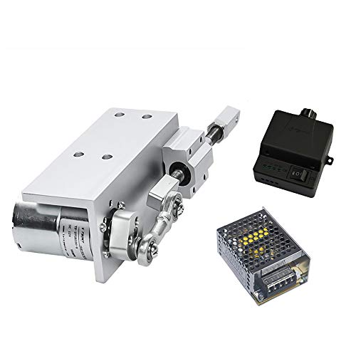 BEMONOC DIY Reciprocating Cycle Linear Actuator Kit with DC Gear Motor 12V 200RPM Stroke 5/10mm with Switching Power Supply & Speed Controller